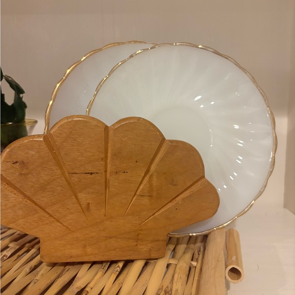 Fire King Other - Vintage White and Gold Anchor Harbor  Plates